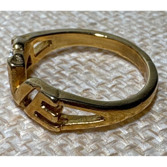 Love Gold Plated Ring With Heart Shaped Crystal Accent Size 6 - Picture 4 of 6